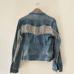 Levi's Denim Jacket with Custom Rhinestone Fringe - Size Small